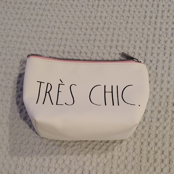 Rae Dunn White Cosmetic Bag - Très Chic (17) - Picture 1 of 6